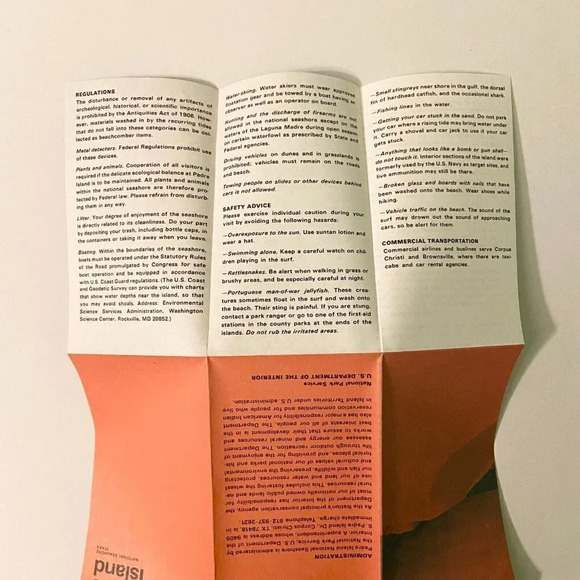 Vintage 1978 Padre Island National Seashore Texas Map Travel Guide Brochure - Picture 10 of 11